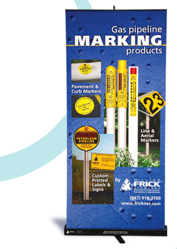 Frick tradeshow pop-up banner